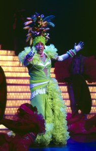 Andy Williams as Carmen Miranda at his Moon River Theatre in Branson, Missouri. (Photo Copyrighted by John S. Stewart/LEFTeyeSTORIES)