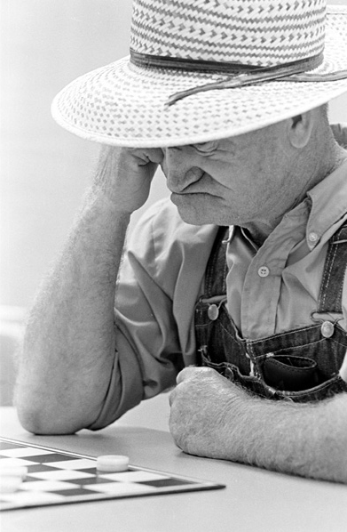 No Poker Face Here; The mouth says it all. He's stumped.