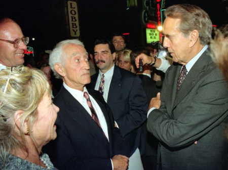 Pat Paulsen and Bob Dole in stare down.