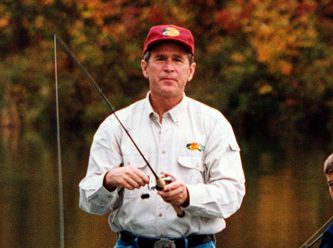 George W. Bush fishing in Missouri before the 2000 election